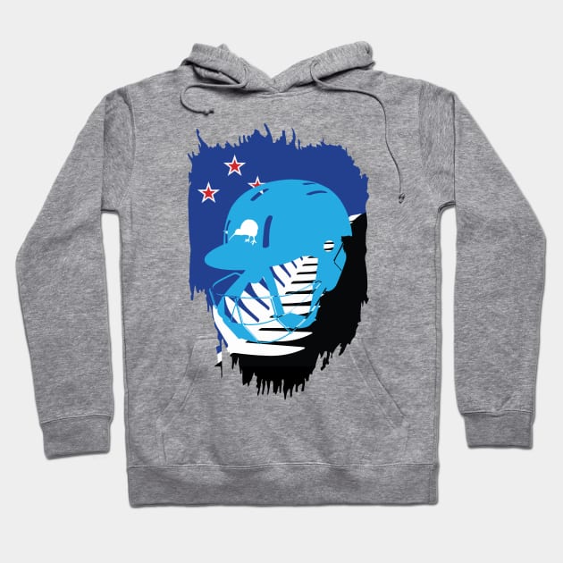 New Zealand Cricket Player Batsman Helmet Design Hoodie by alltheprints